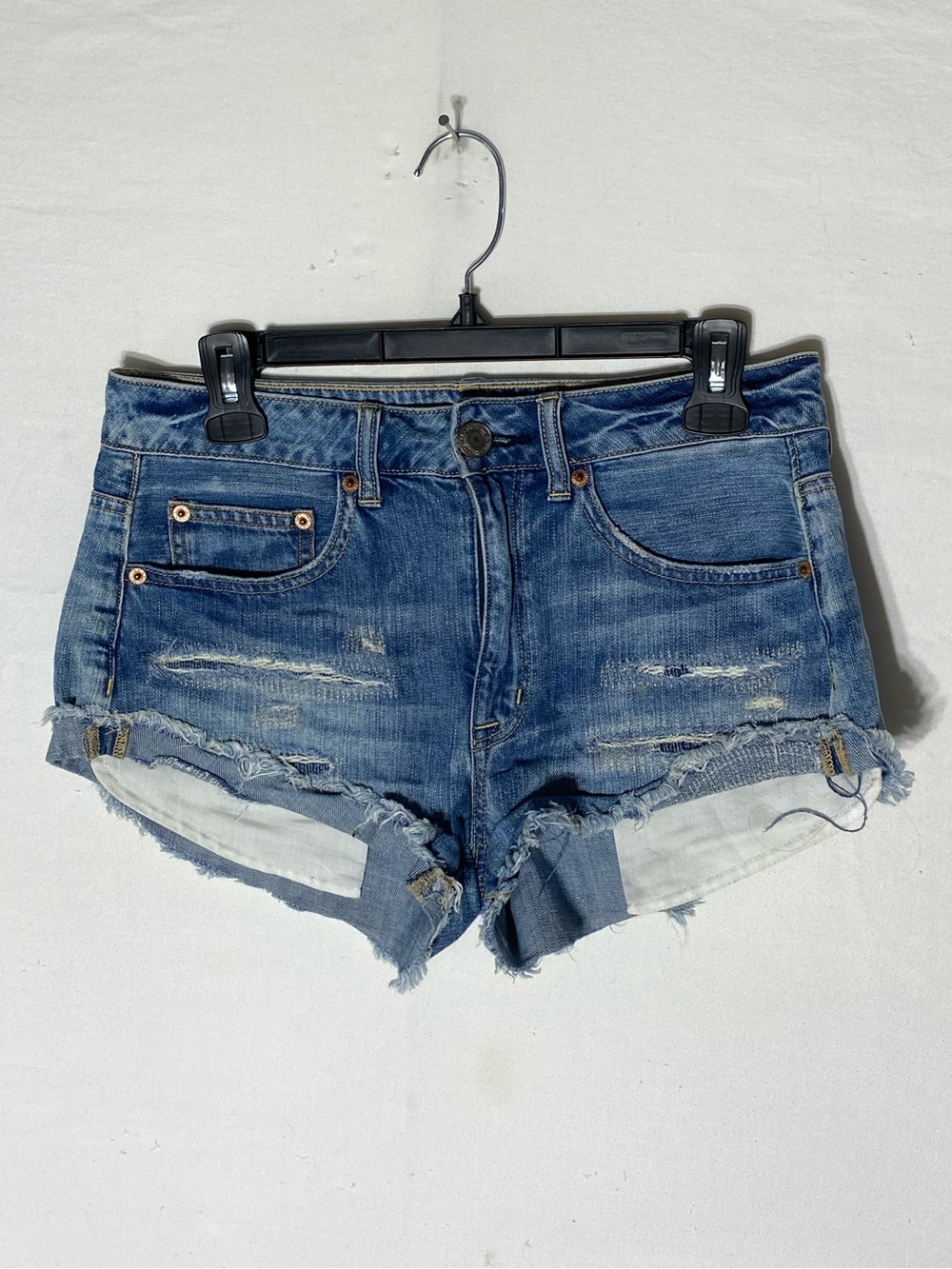 American Eagle Outfitters High Rise Distressed Festival Shorts 6 Stampede Boho